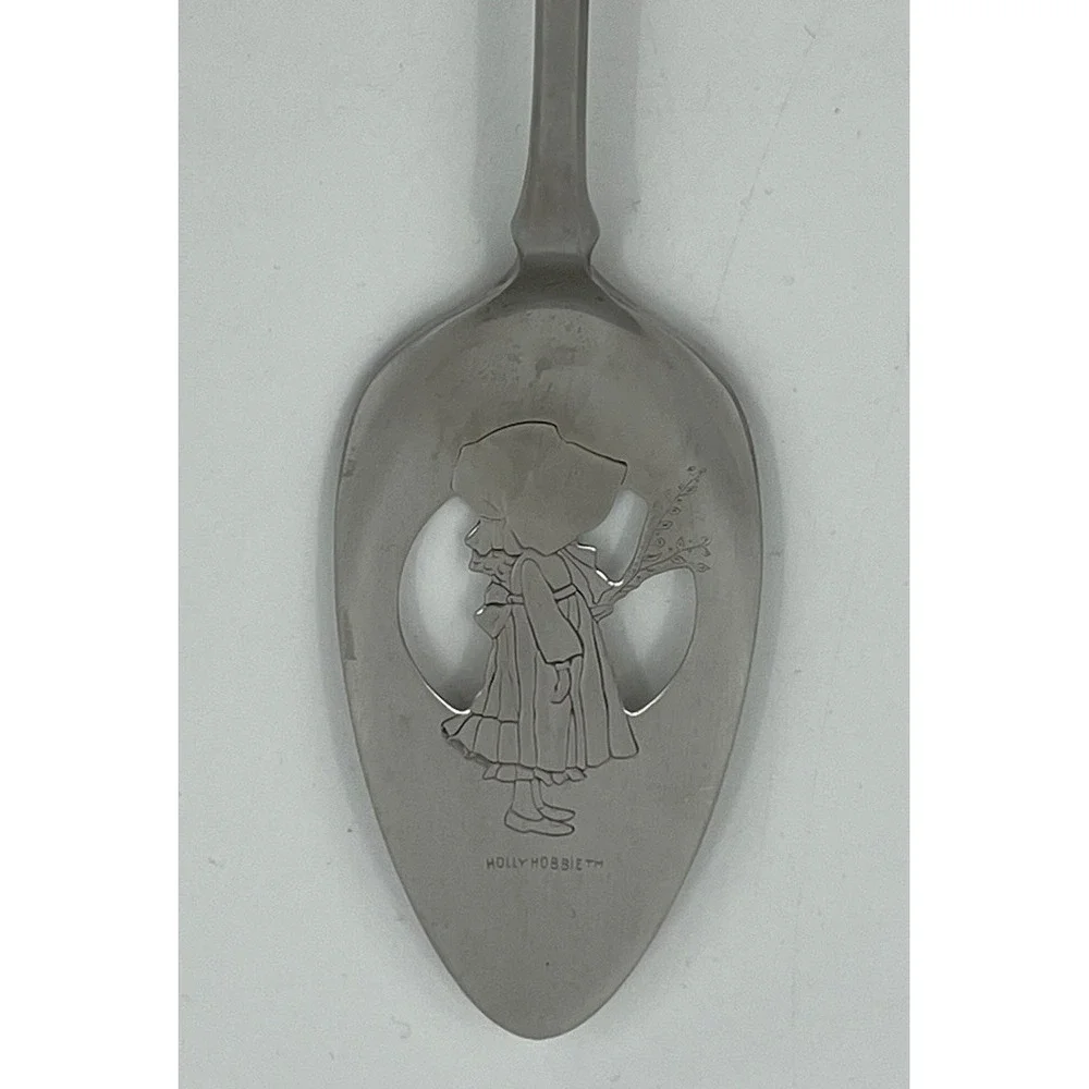 Vintage Oneida Holly Hobbie Stainless Pierced Pie Server 9.5